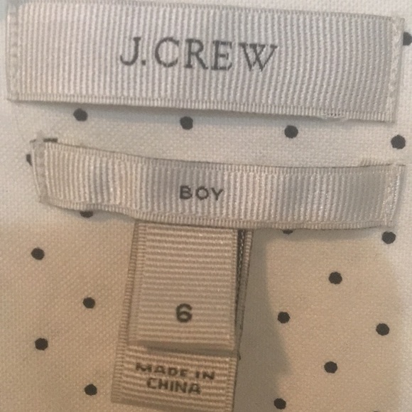 J Crew button down white w tiny black dots - Picture 6 of 8